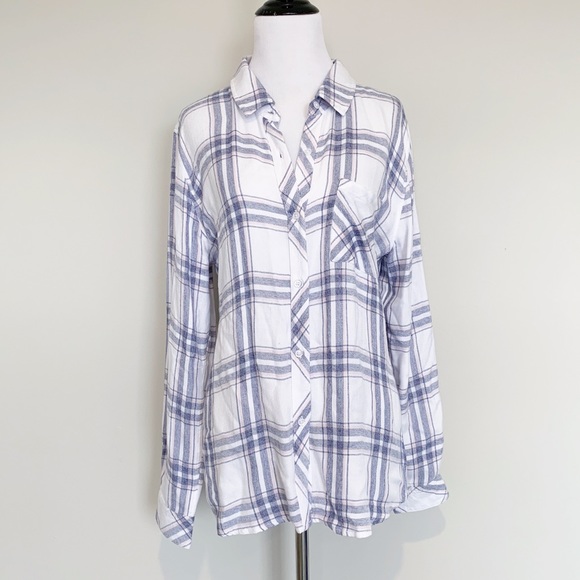 Rails Hunter Check Flannel Shirt in Blush Patriot - Picture 2 of 8